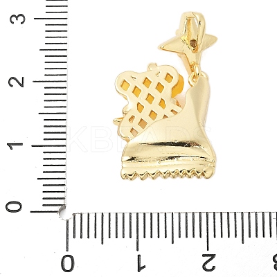 Brass Micro Pave Cubic Zirconia Pendants KK-S507-13E-1