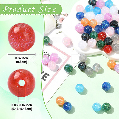 20Pcs Round Imitation Cat Eye Resin Beads RESI-YW0004-43A-1