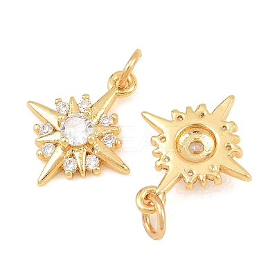 Brass Micro Pave Cubic Zirconia Charms KK-F927-09D-G-1