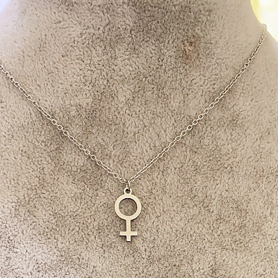 Gender Symbol 201 Stainless Steel with Alloy Pendant Necklaces for Women FS-WG4C551-03-1