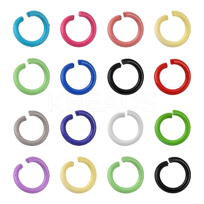Spray Painted Iron Open Jump Rings IFIN-F149-F-1