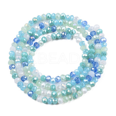 Electroplate Glass Beads Strands EGLA-S192-001A-B08-1