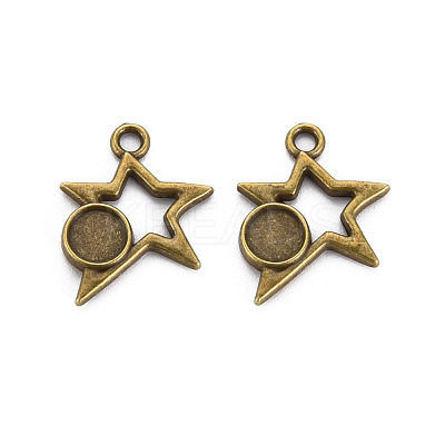Tibetan Style Alloy Pendant Cabochon Settings PALLOY-N160-029AB-1