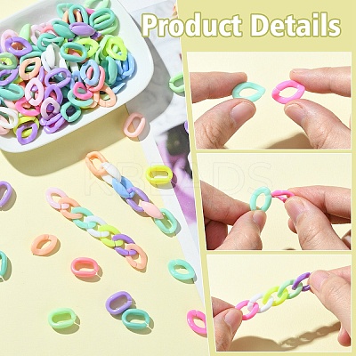 200Pcs 2 Styles Opaque Acrylic Linking Rings OACR-YW0002-05-1