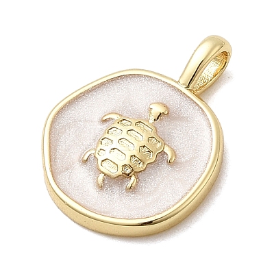 Brass Enamel Pendants KK-P338-15G-04-1