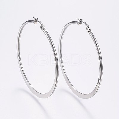 Tarnish Resistant 304 Stainless Steel Big Hoop Earrings LS-EJEW-F105-17P-1