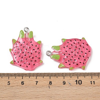 Fruit Theme Spray Painted Opaque Resin Pendants RESI-F061-02-1