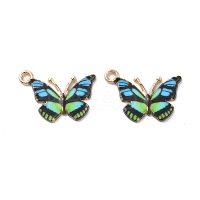 Light Gold Alloy Enamel Pendants ENAM-G210-02LG-02-1