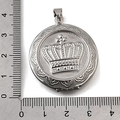316 Stainless Steel Locket Pendants STAS-C123-04B-P-1