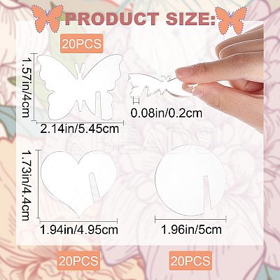 60Pcs 3 Styles Acrylic Wine Glass Charms AJEW-CN0001-67-1