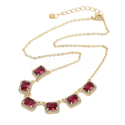 Rack Plating Brass Micro Pave Cubic Zirconia Necklaces NJEW-M215-03G-02-1