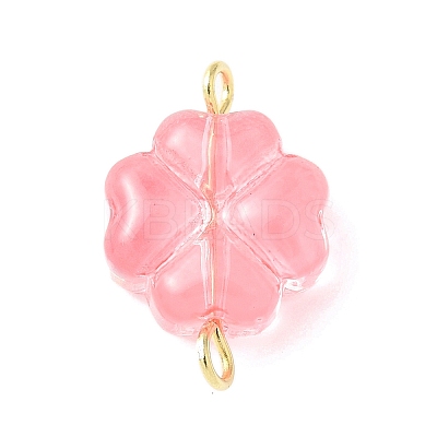 7Pcs 7 Colors Transparent Spray Painted Glass Connector Charms PALLOY-JF03520-02-1