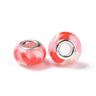 Transparent Resin European Rondelle Beads RPDL-P005-01P-02-1