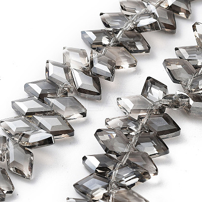 Electroplate Rhombus Glass Beads Strands EGLA-A036-12A-PL03-1