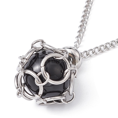 Tarnish Resistant 304 Stainless Steel Macrame Pouch Empty Stone Holder for Pendant Necklaces Making NJEW-JN04416-1