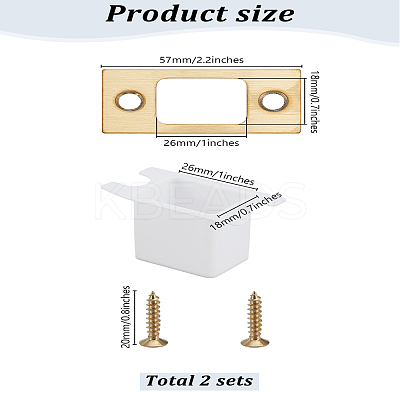 2 Sets 201 Stainless Steel Door Reinforcement Plate with Screws AJEW-LP0001-31G-1