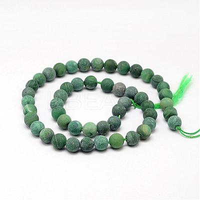 Natural African Jade Round Bead Strands G-O151-04-6mm-1