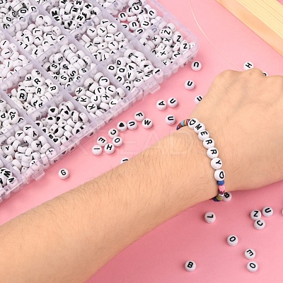 1200Pcs 27 Style White Acrylic Beads FIND-YW0001-15-1