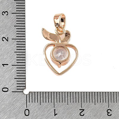 Brass Micro Pave Cubic Zirconia Pendants KK-E795-27KCG-02-1
