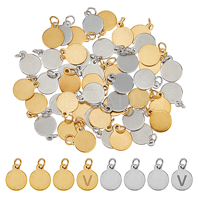 48Pcs 2 Colors 304 Stainless Steel Charms STAS-FH0002-29B-1