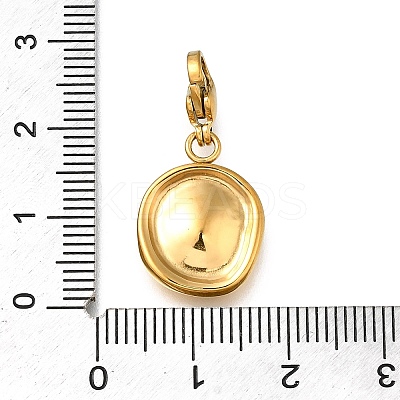 Flat Round 304 Stainless Steel Rhinestone Pendants Decoration STAS-R159-53G-02-1