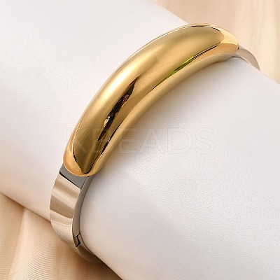 304 Stainless Steel Hinged Bangles for Women BJEW-C091-02E-GP-1