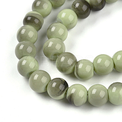 Baking Paint Glass Beads Strands DGLA-N013-8mm-05-1