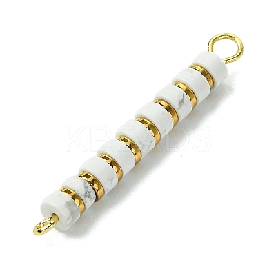 Natural Howlite & Electroplated Synthetic Non-magnetic Hematite Heishi Connector Charms PALLOY-JF03291-03-1