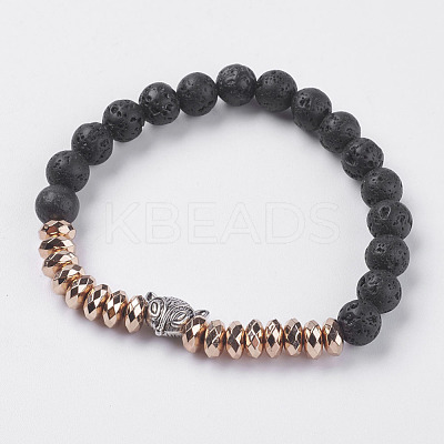 Synthetic Hematite Stretch Bracelets BJEW-I241-21B-1