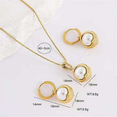 Round 304 Stainless Steel Hoop Earrings & Pendant Necklaces Sets LS-BA0811-3-1