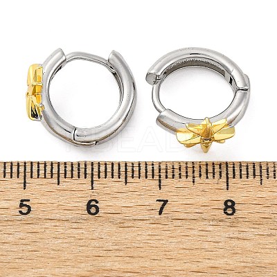 Brass Micro Pave Clear Cubic Zirconia Hoop Earrings EJEW-H158-19A-GP-1