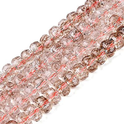 Crackle Transparent Glass Beads Strands GLAA-N068-03A-08-1