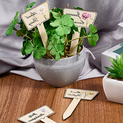 2 Bags Wooden Plant Labels DIY-CP0012-70-1