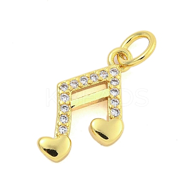 Brass Micro Pave Clear Cubic Zirconia Charms KK-U021-09G-1