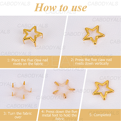 200Pcs Iron Studs Rivets IFIN-CY0001-01G-1