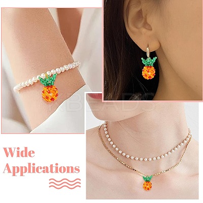 Handmade Nylon Wired Glass Beaded Pendants PALLOY-CJ00107-1
