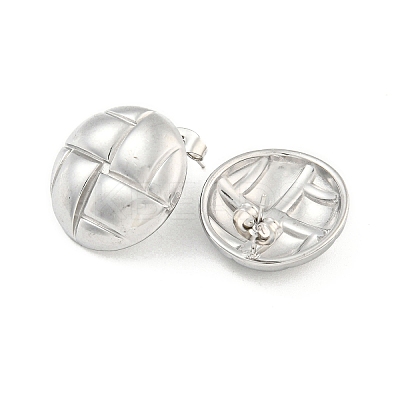 Non-Tarnish Flat Round 304 Stainless Steel Ear Studs EJEW-L290-027P-1