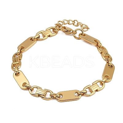 304 Stainless Steel Chain Bracelets for Women Men BJEW-Z143-28G-1