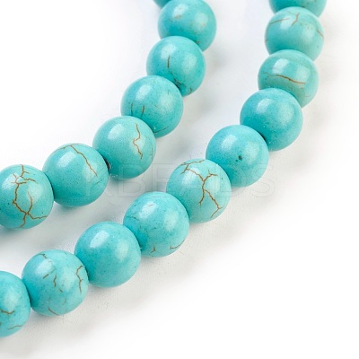 1 Strand Synthetic Turquoise Round Beads Strands X-TURQ-G106-8mm-02D-1