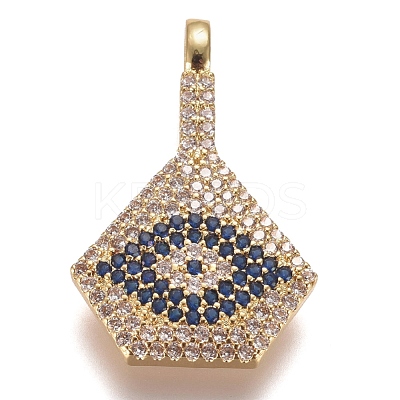 Brass Micro Pave Cubic Zirconia Pendants ZIRC-L075-75A-G-1
