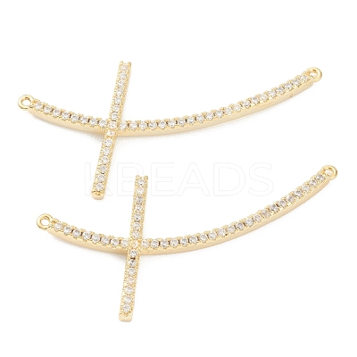 Brass Micro Pave Clear Cubic Zirconia Pendants ZIRC-F124-02G-1
