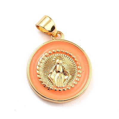 Brass Enamel Pendants KK-P209-03G-07-RS-1