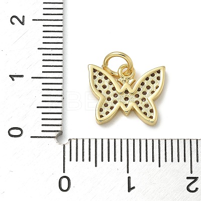 Rack Plating Brass Micro Pave Cubic Zirconia Pendants KK-K392-42G-1
