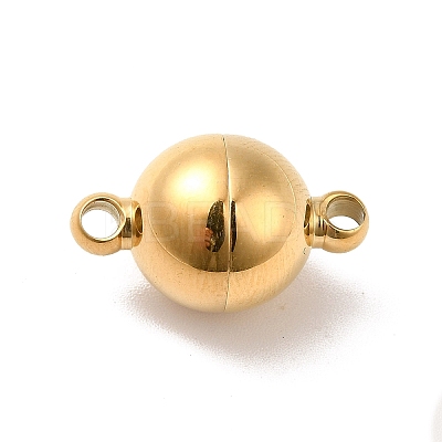304 Stainless Steel Magnetic Clasps with Loops STAS-E049-12B-1