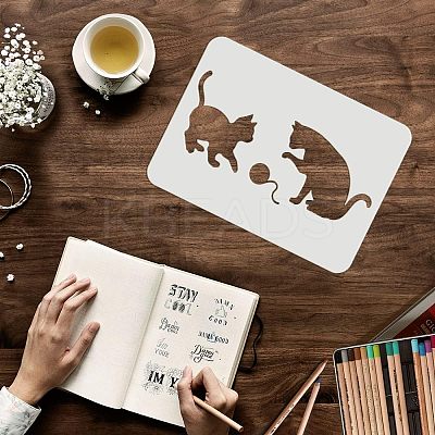 PET Hollow out Drawing Painting Stencils Sets for Kids Teen Boys Girls DIY-WH0172-741-1