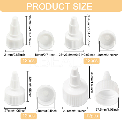 48pcs 4 style Plastic Twist Bottle Cap FIND-BC0004-01-1
