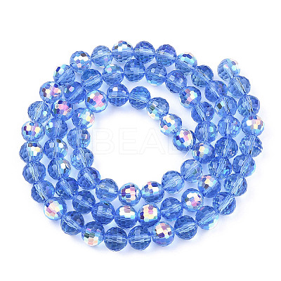 Transparent Electroplate Glass Beads Strands EGLA-N012-001-B11-1