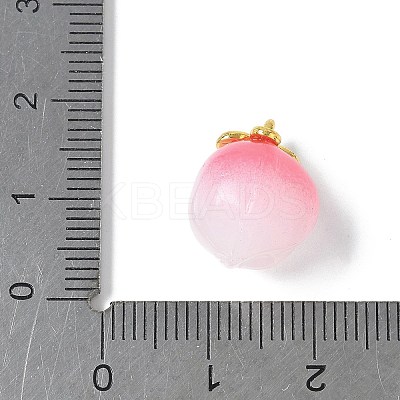 Peach Opaque Resin 3D Fruit Pendants RESI-V002-03B-1