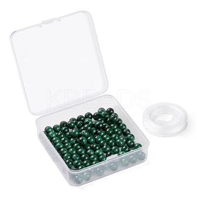 100Pcs 8mm Natural Malachite Round Beads DIY-LS0002-33-1