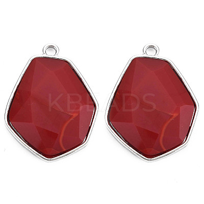 Faceted Glass Pendants PALLOY-N167-01-03P-RS-1